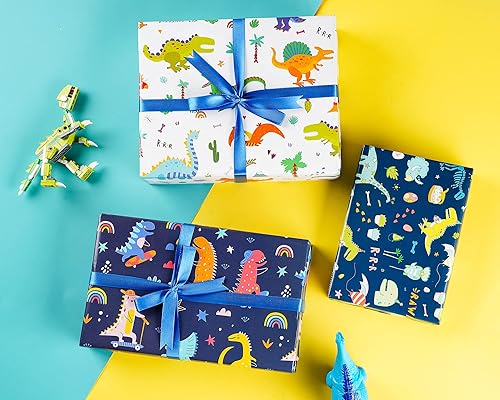 Miniatura 9 de Titiweet Papel de regalo de construcción, papel de regalo de camión para niños, niños, 12 hojas de papel de regalo para tractores y camiones para