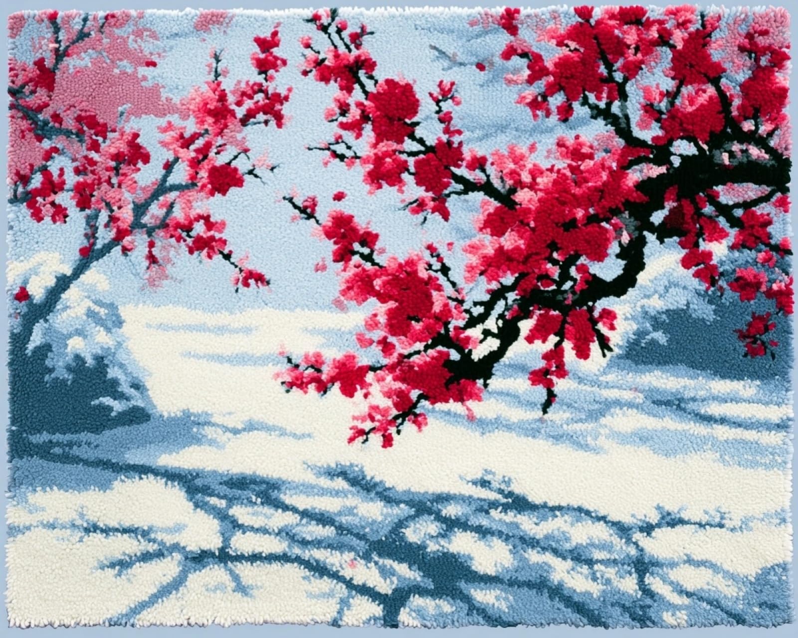 Wallphantom Snow Scene Of Plum Blossom Branches Latch Hook Kits For Adults,