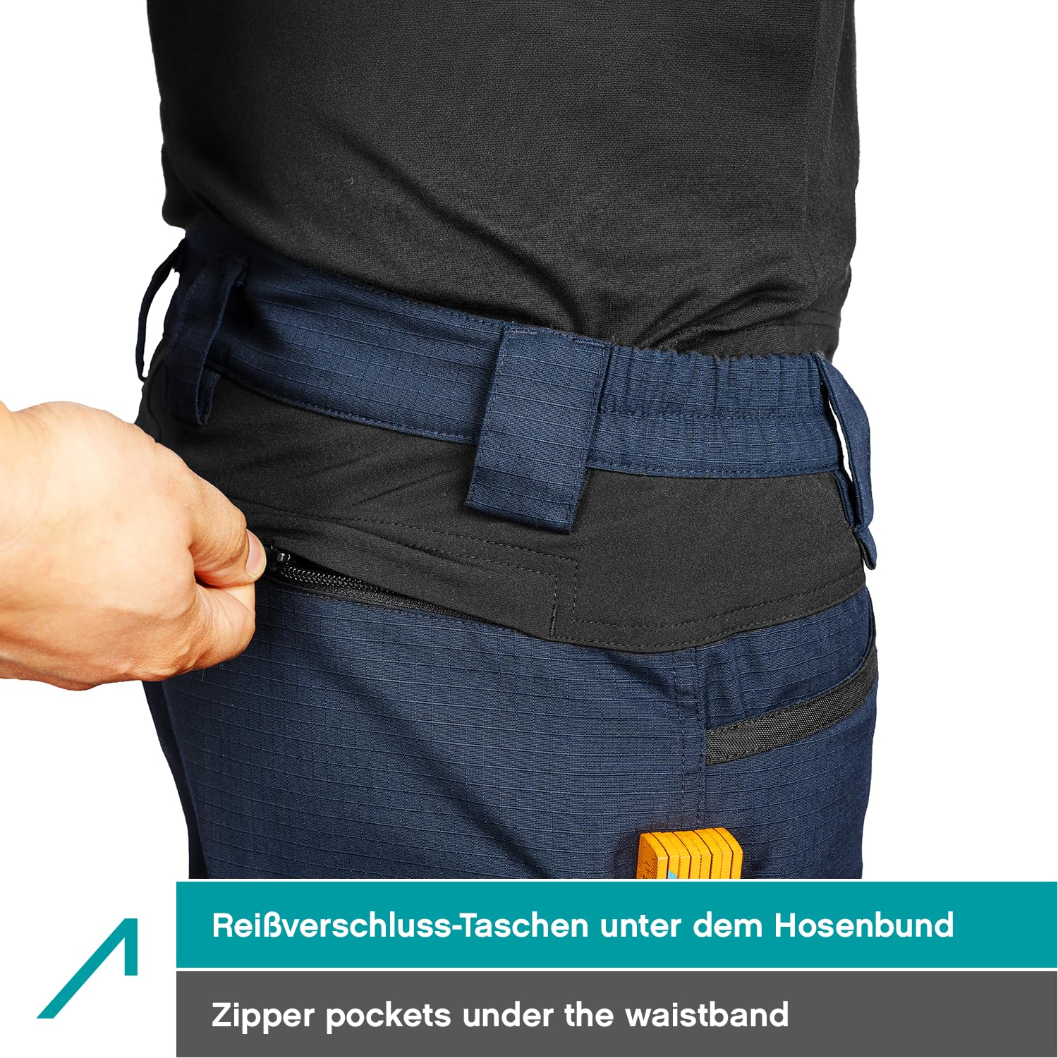 ACE Constructor Herren-Arbeitshose lang - Männer-Arbeitshosen mit Stretch-Bund, Cargo- & Kniepolster-Taschen