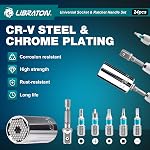 LIBRATON 24PCS Universal Socket & Ratchet T-Handle Screwdriver Set with Multi Bit Set, Magnetic Ratcheting Handle, Socket Adapter, with Storage Case, for DIY, Auto Repair