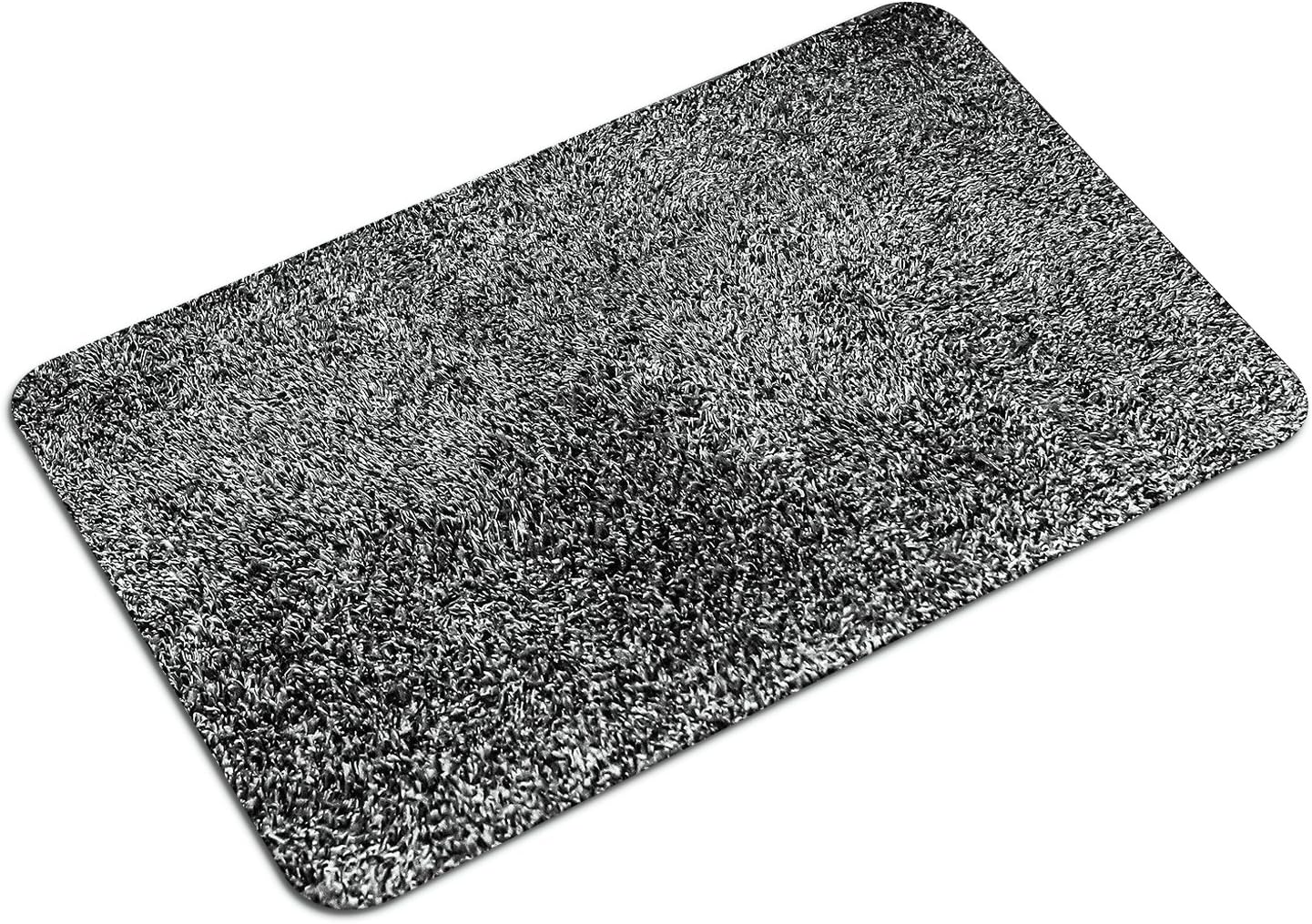 Door Mat Doormat Indoor Front Non Slip Inside Rubber Bottom Gray Cotton Super Absorbent Mat,18 x 30 Inches Machine Washable Mat Door