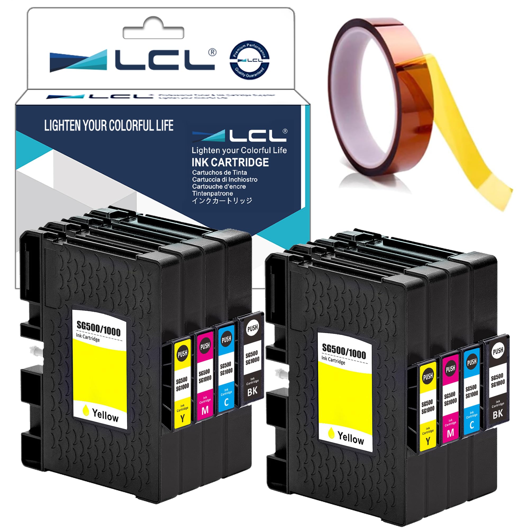 LCL Cartucho de Tinta de Sublimación SG500 SG1000 PRINTAN Dink High Yield (8PK 2K2C2M2Y) Reemplazo para Sawgrass Virtuoso SG500 SG1000 Sublimation Printer