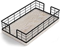 Vista 24 de Servilletero para mesa, dispensador de servilletas de pie de hierro de madera para mesa de comedor, granja, cóctel, picnic, soportes de madera