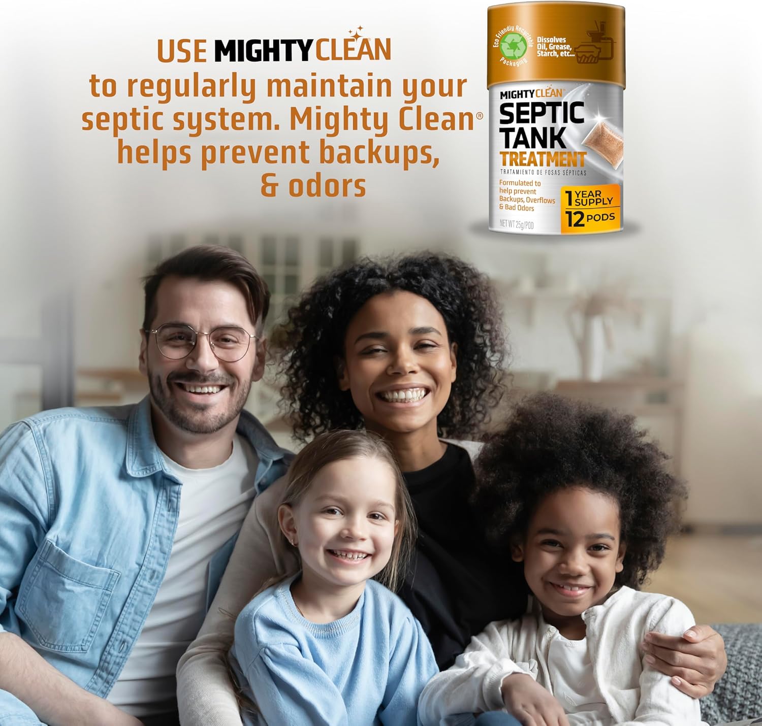 Septic Tank Treatment - 12 Pods, 1 Year Supply - RV Toilet Treatment - Dissolvable Septic Tank Treatment Pods with Natural Bacteria and Enzymes for Effective Septic Treatment - Eco-Friendly Solution