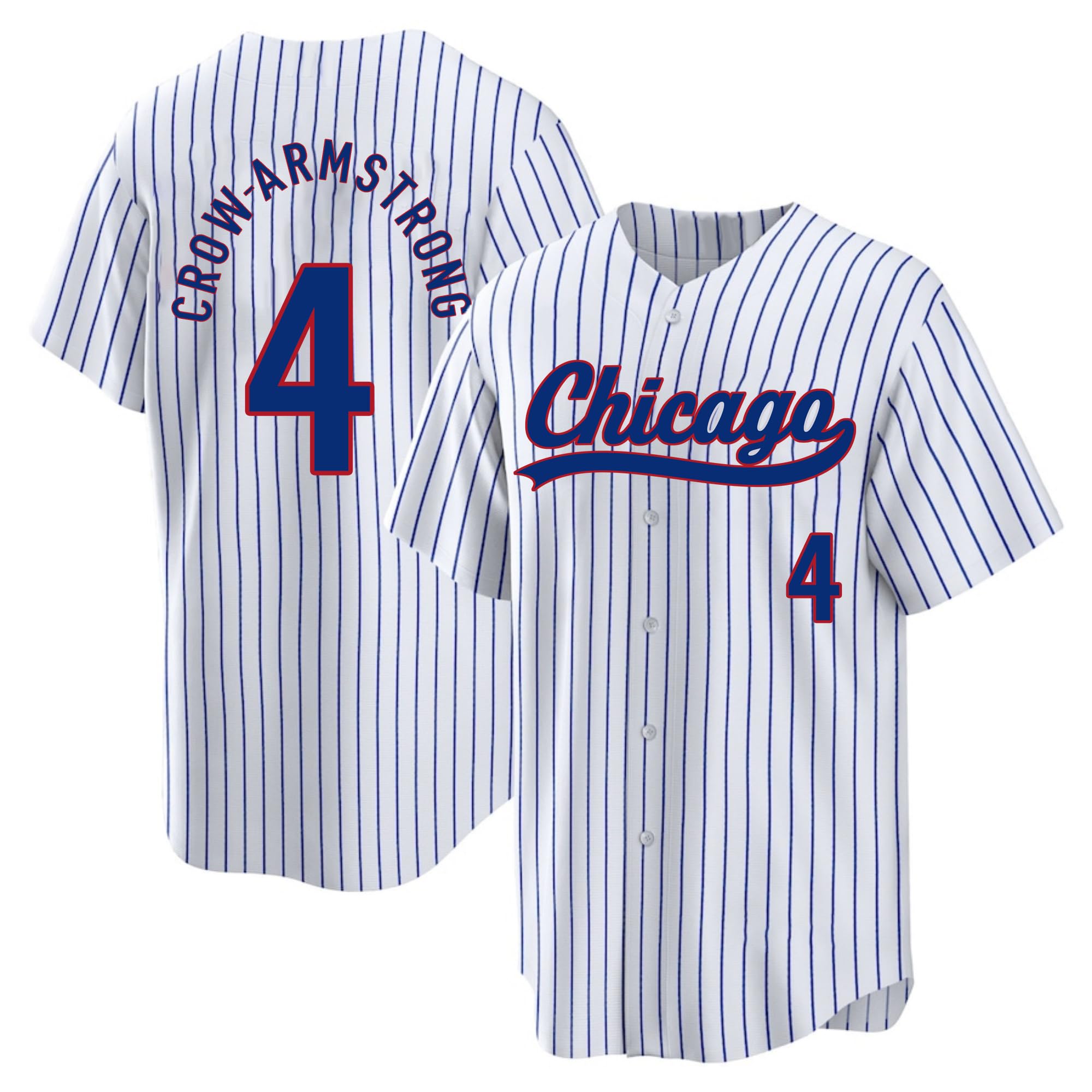 Custom Mens/Women/Youth Chicago Baseball Stitched T-Shirt for Sports Fan