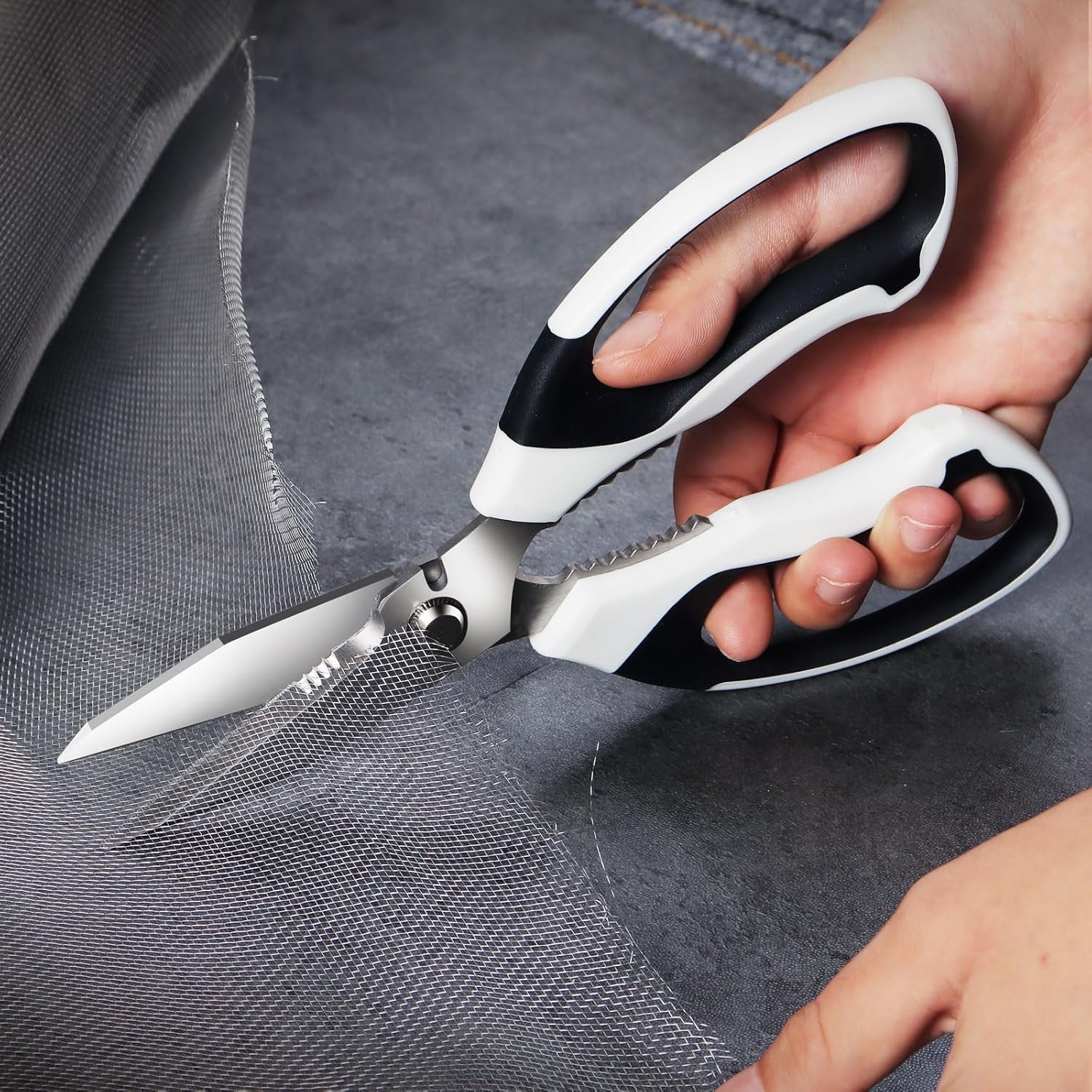 8-Inch Utility Scissors All pose Heavy Duty, Serrated Blade,