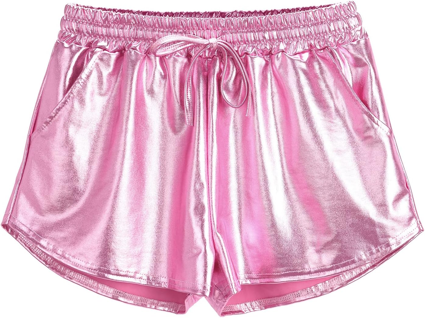 Shiny Metallic Sexy Shorts Women High Waist Reflective Pants Sparkly Outfit Elastic Waist Rave Dance Party - Image 5