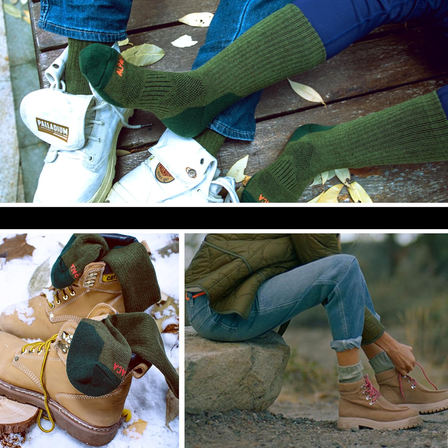 Alpaca Wool Hunting Socks 2 pairs for Men Women, Thermal Warm Compression Thick Winter Cushioned Hiking Boot Moisture Wicking - Image 5