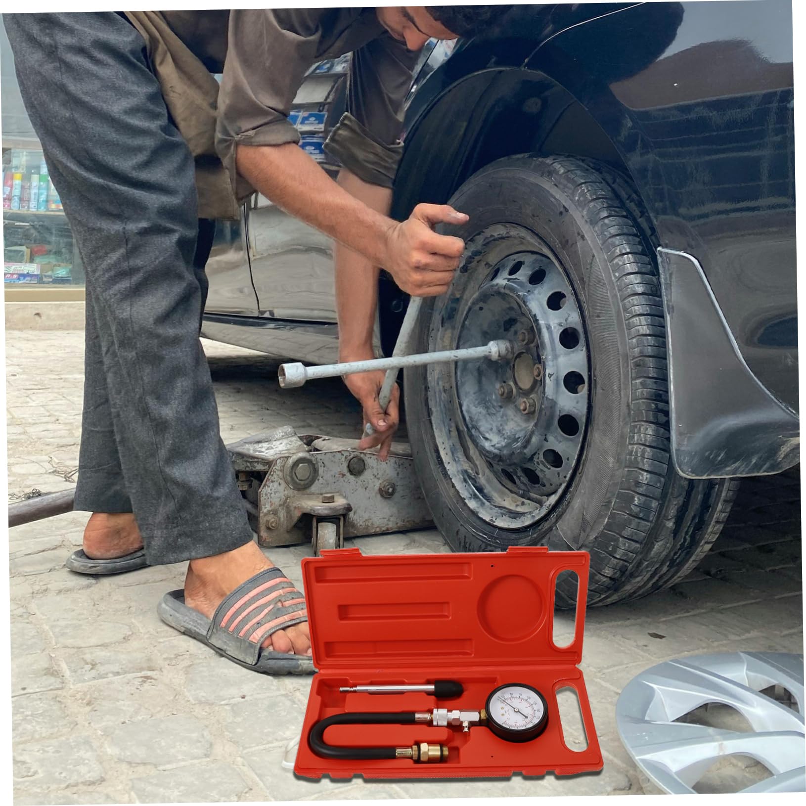 Zylinderkompressionsprüfgerät mit Manometer, 3 Stück für Kfz