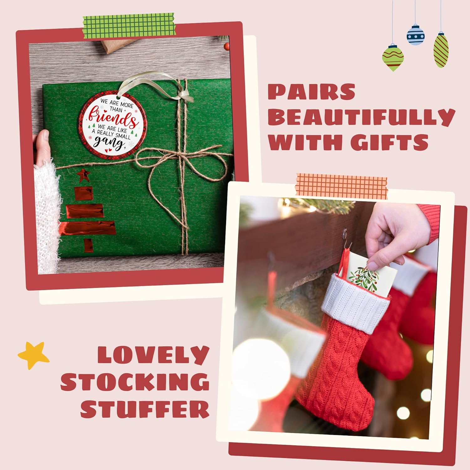 Best Friend Ornaments for Christmas Tree - Best Friends Bestie Ornaments for Women - Bestie Ornament - Friendship Christmas Ornament - Besties Gifts for Women - Ceramic Ornament 2025 - Image 4