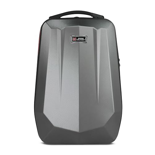 SWISS MILITARY Hard Shell Backpack for Men Women, Alien Series ABS Hardshell, Travel Laptop Bag Fits Up to 15.6 Inch, Stylish Office College School Backpack, Durable & Lightweight (UFOPRO)