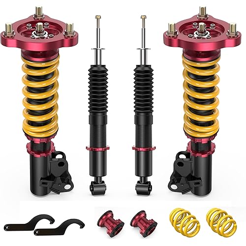 KUIPERAUTO Coilovers Lowering Struts Compatible for FD1 FD2 FD7 FA1 FG1 FG2 FA5 2006-2011 Honda Civic EX LX Si Sedan/Acura CSX Adjustable Height Suspension Coil Spring Shocks (Set of 4)(Yellow)