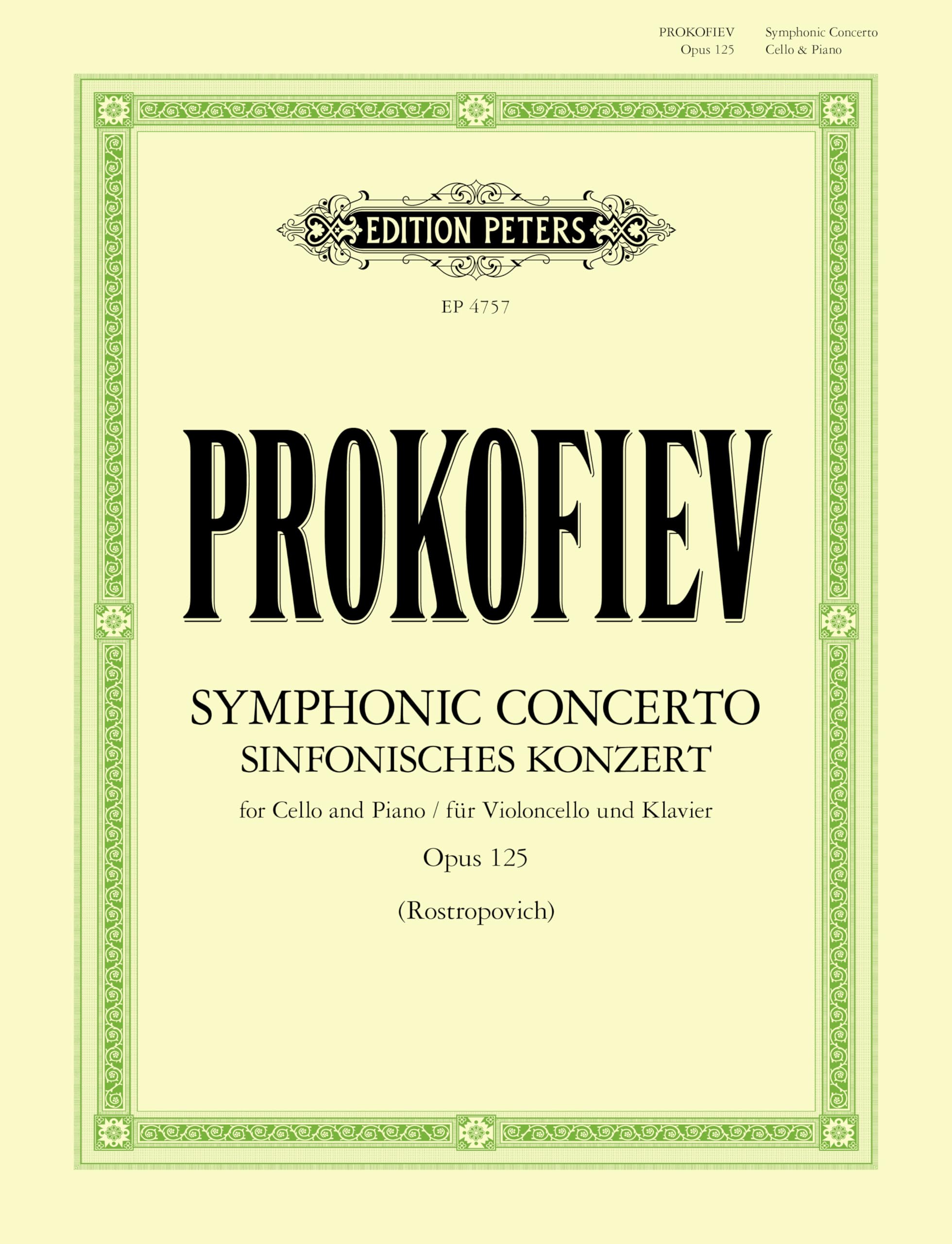 Prokofiev‘s Symphonic Concerto for Cello and Piano Op. 125 (EP4757)