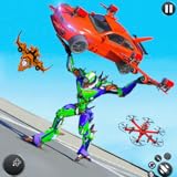 Gráficos de alta calidad y hermoso entorno de vice ciudad del juego de transformación de bicicletas robot.
