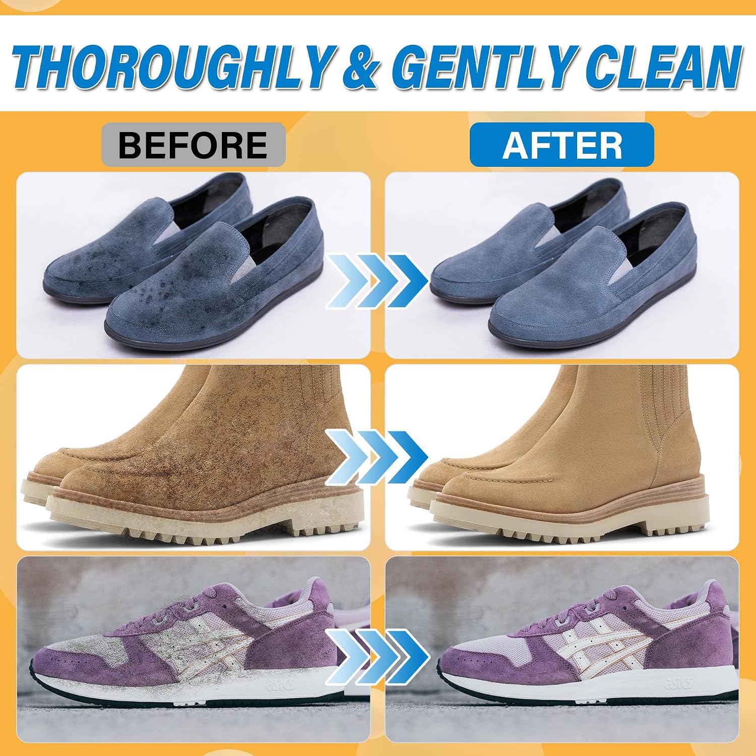 GleamGlee Suede Cleaner Kit 6.76 oz, Suede & Nubuck Shoe Cleaner with Brush & Towel for Shoes, Boots & Bags