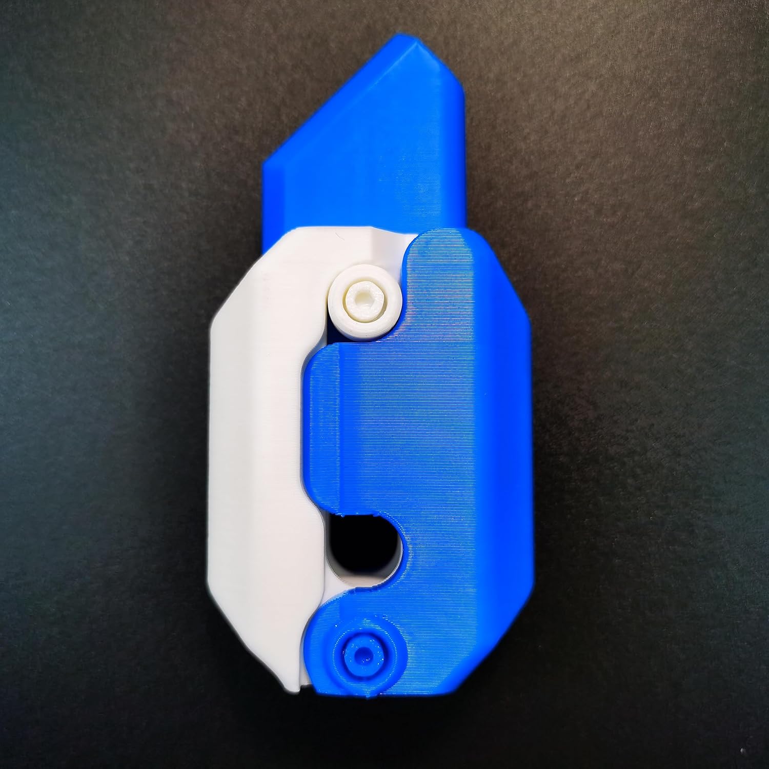 3D Printed Gravity Knife Fidget Toy, Turnip Knife Mini Fidget Toys for Adults & Teen (White & Blue)