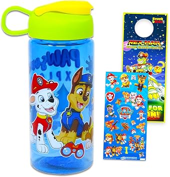 Paw Patrol Water Bottle Set - Bundle with 16.5 Oz Reusable Water Bottle Plus Stickers and More | Paw Patrol Drinkining Cup for Boys, Girls, Kids