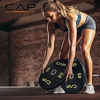 Vista 4 de CAP 2-inch Olympic Bumper Plate Weight Set 100-370 lbs Multiple Colors Storage Rack Optional