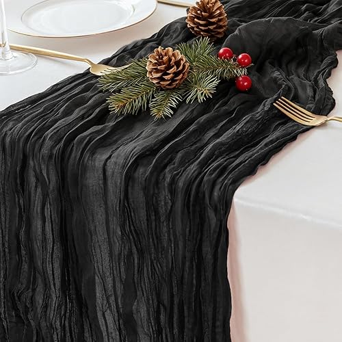 Vista 36 de Sioloc Paquete de 10 caminos de mesa de estopilla lila morado lavanda de 120 x 35 pulgadas, decoración de primavera y Pascua, gasa suave, decoración