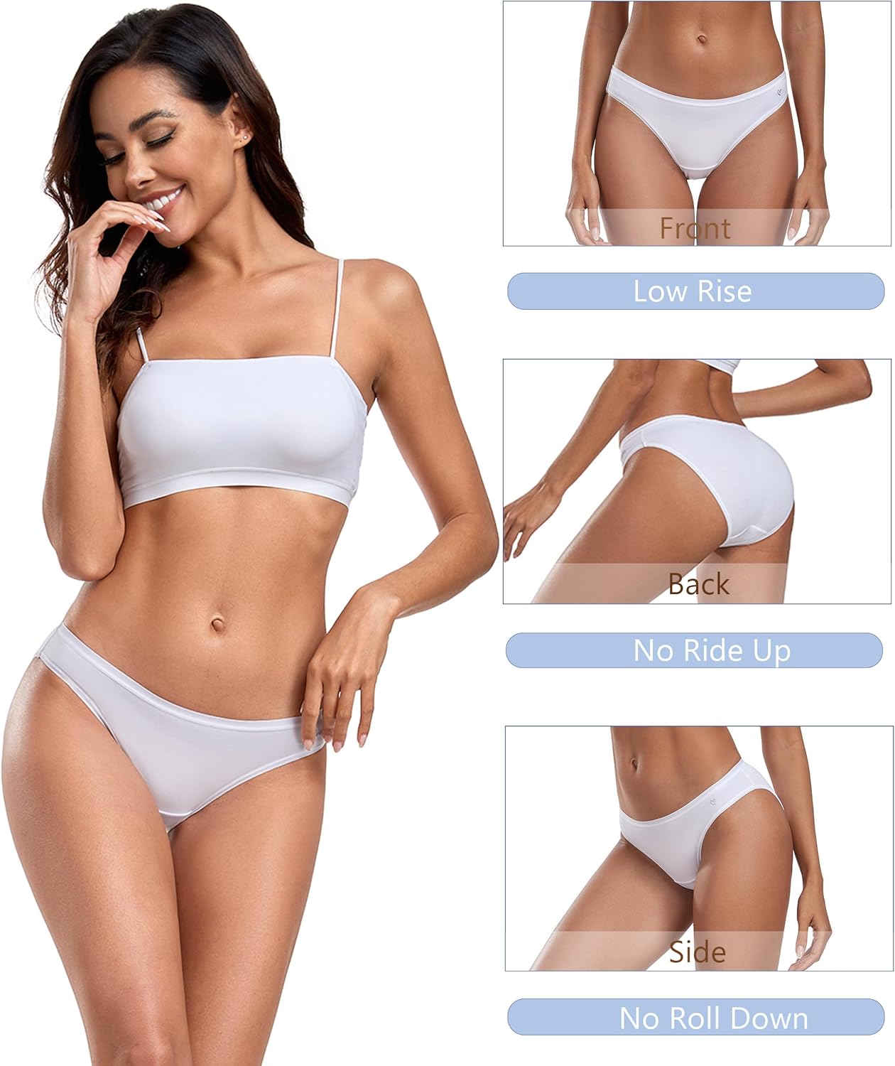 ANLIQI Modal Underwear Women Supersoft Bikini Panties for Women Pack Hi Cut Hipster Breathable Comfy Stretchy Ladies Undies - Image 4