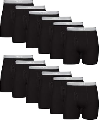 Hanes mens Underwear Boxer Briefs Pack, Cool & Breathable Cotton Moisture-wicking Underwear for Men, No Ride Up