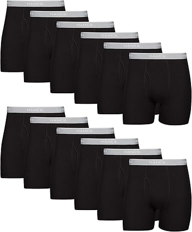 Hanes mens Underwear Boxer Briefs Pack, Cool & Breathable Cotton Moisture-wicking Underwear for Men, No Ride Up