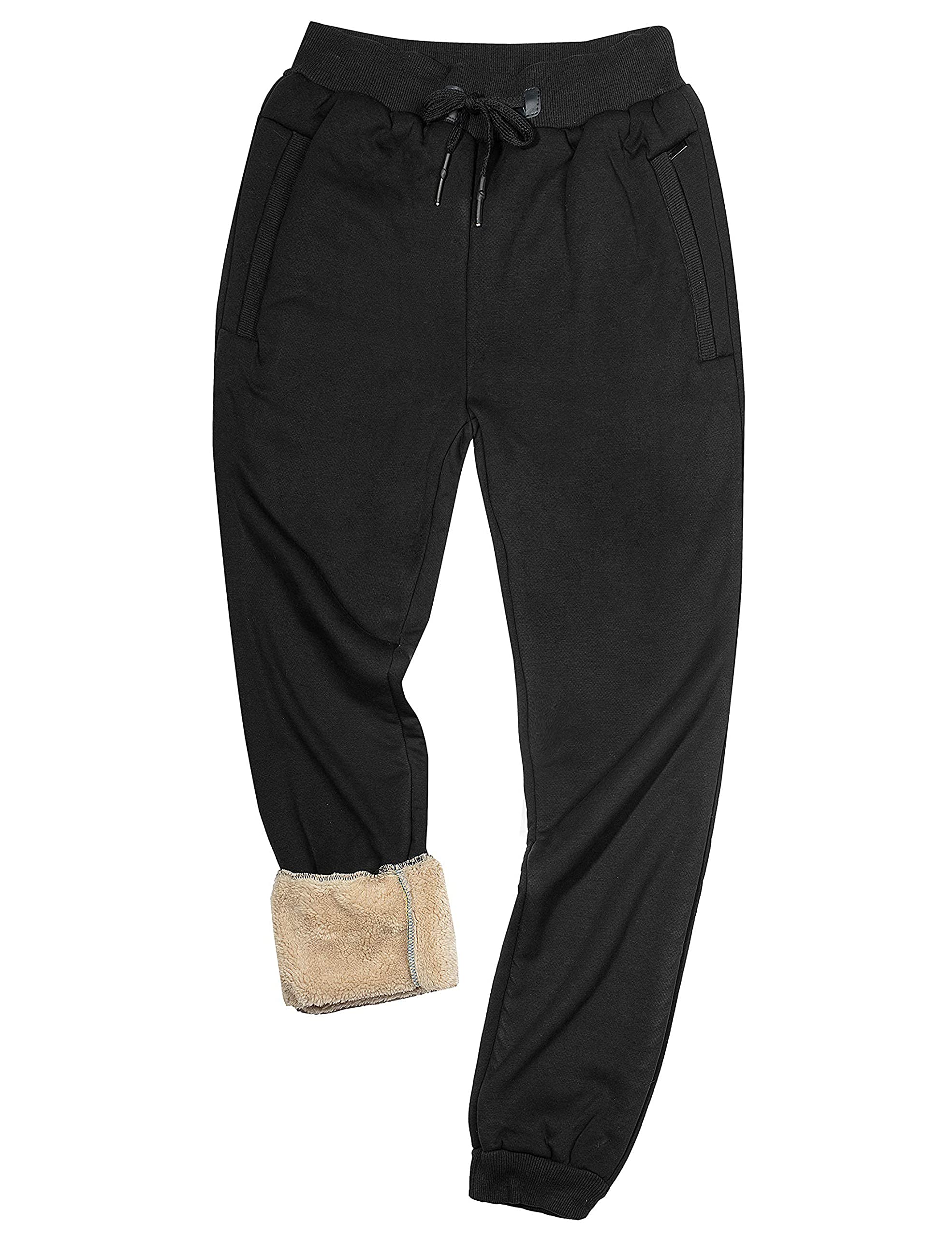 Faleave Mens Warm Sherpa Lined Sweatpants Fleece Pants Thicken Active Jogger Sports