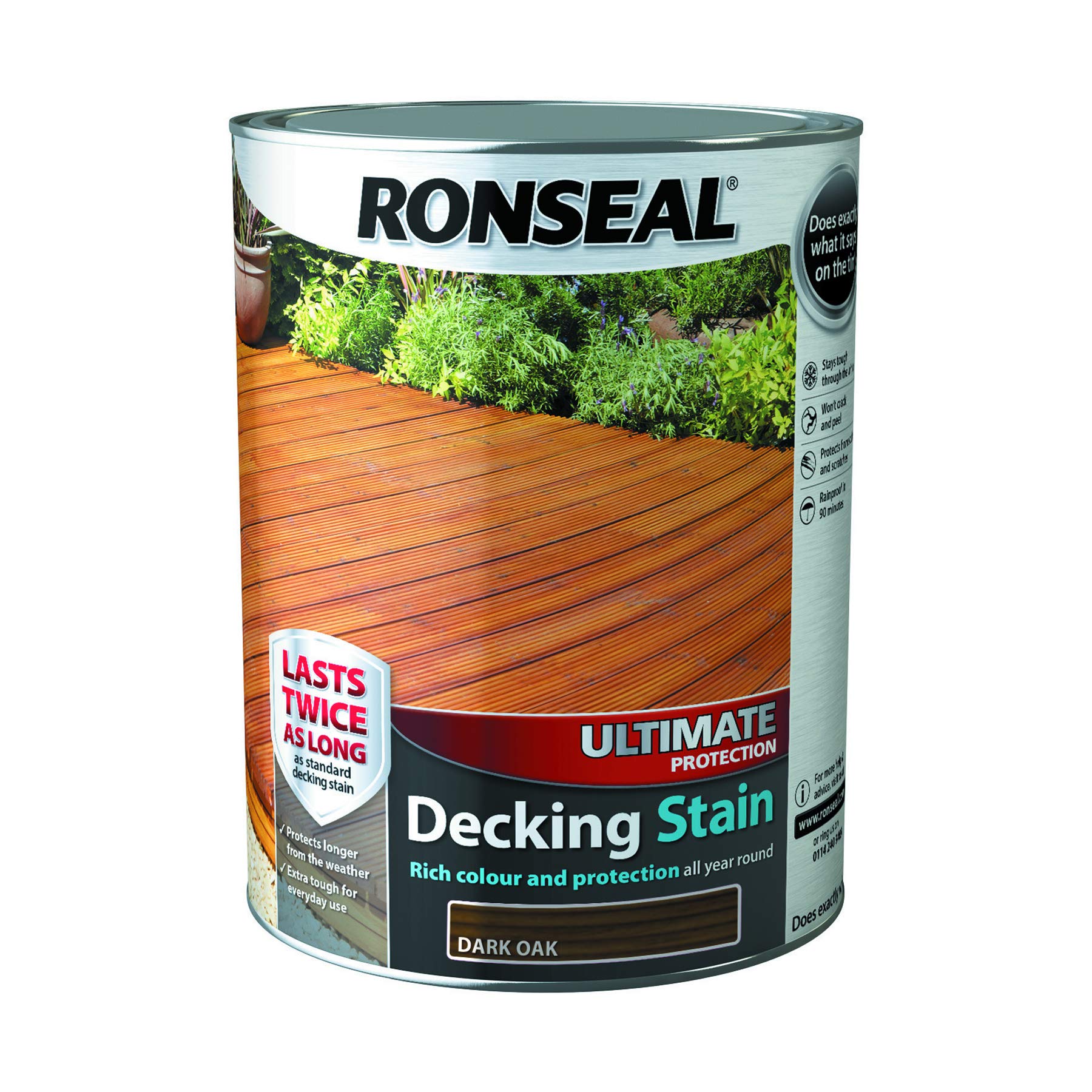 Ronseal Ultimate Protection Decking Stain Dark Oak 5L