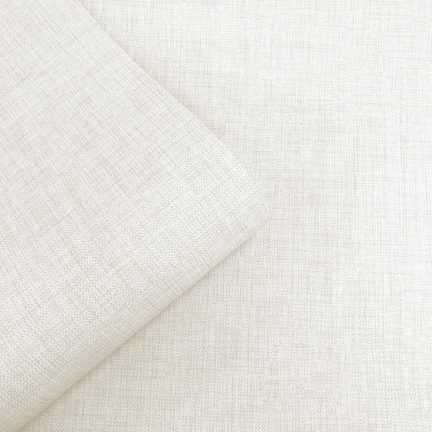 Muriva Cambric Texture Vinyl Wallpaper Ivory 196307
