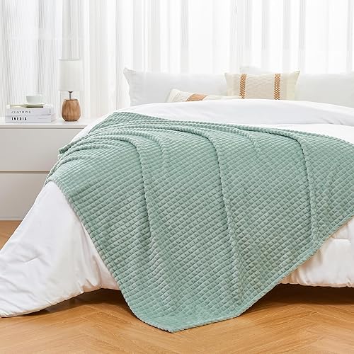 Miniatura 5 de Andency Manta de forro polar suave para sofá, manta decorativa de franela súper acogedora y cálida, manta de felpa ligera para sofá y cama, 50 x 60