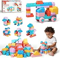 ZZXYPX 45pcs Soft BPA-Free Building Blocks for Toddlers 18+ Months - Safe STEM Toys for Creativity, Motor Skills & Sensory Play