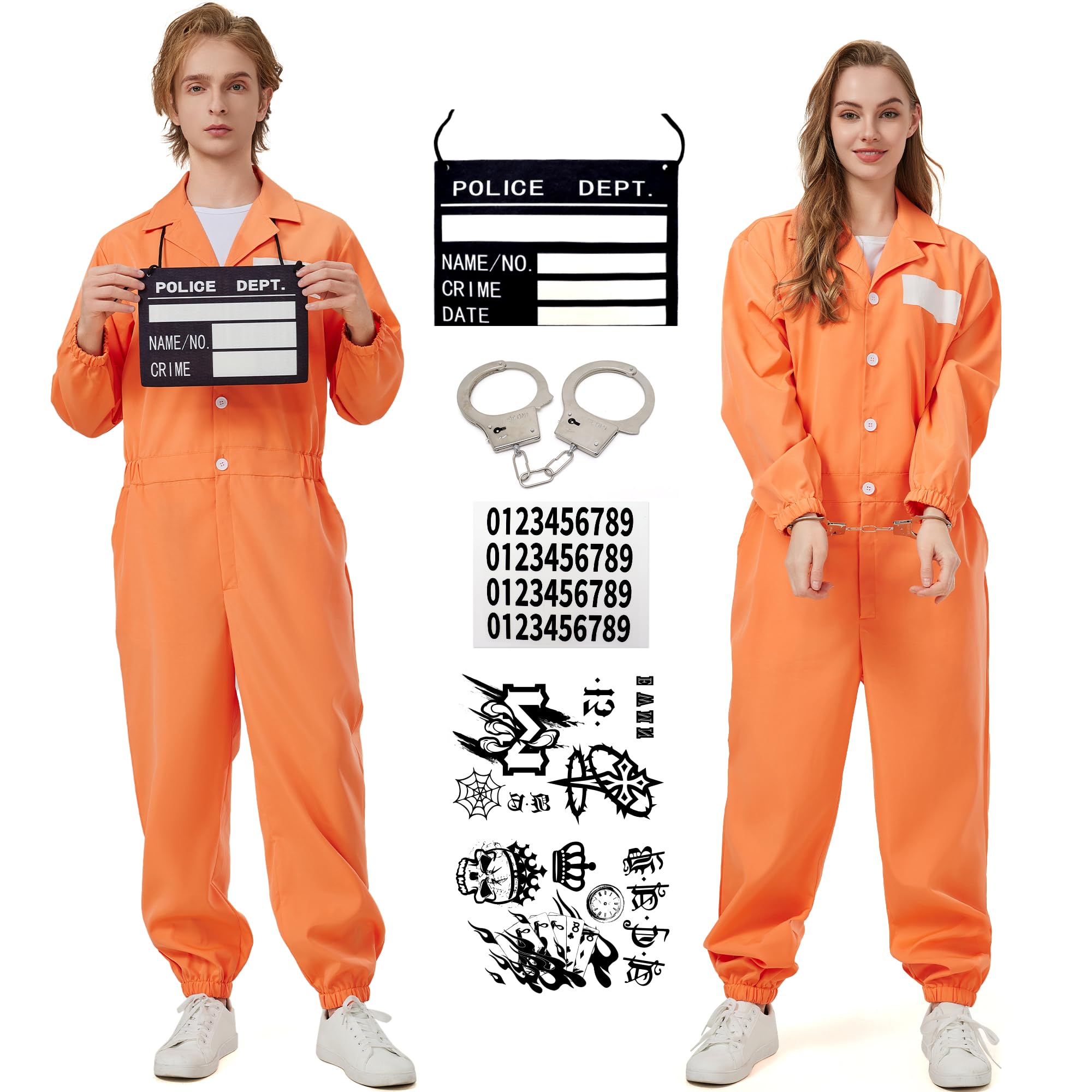Owurhaprisoner Jumpsuit Men Women Orange Prisoner Costume