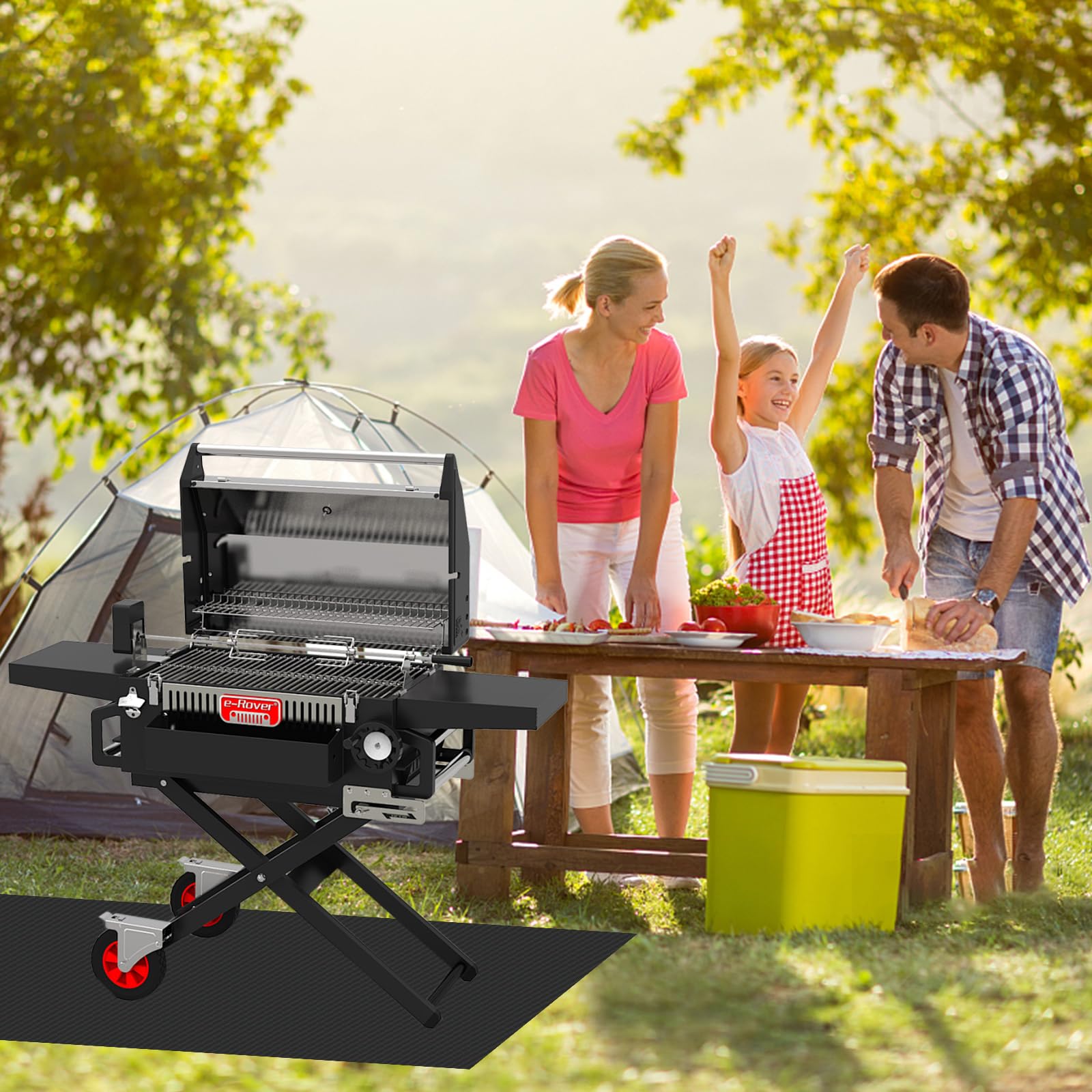 Tappetino ignifugo, base pieghevole per barbecue, camini, pavimenti, prati e campeggio (39 * 60in)