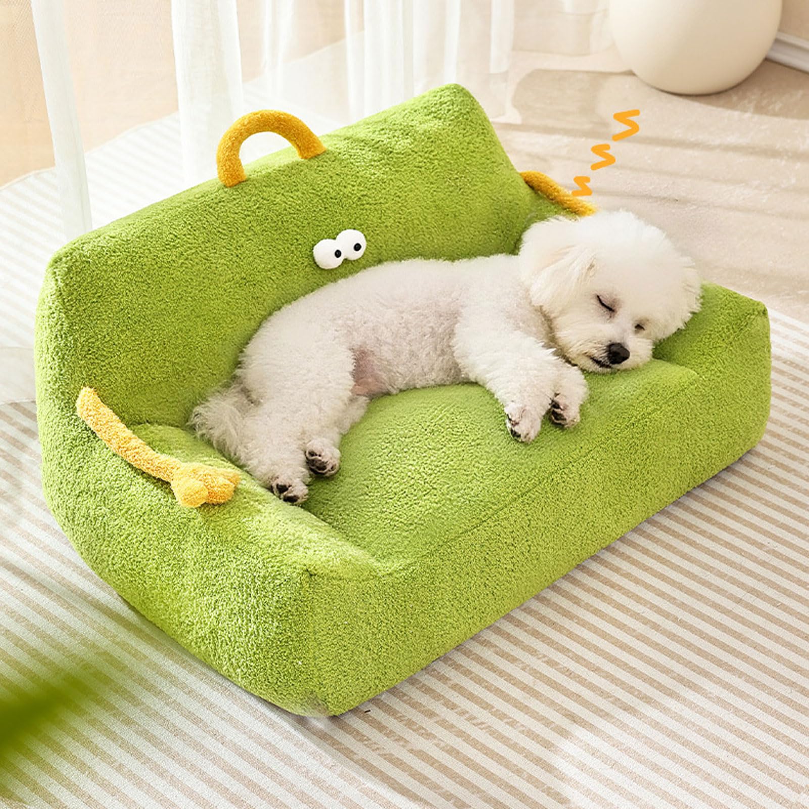 Legowisko dla zwierząt domowych, miękkie, puszyste, pluszowe legowisko dla zwierząt z podparciem szyi, wygodne legowisko dla kociąt i szczeniąt (A 55x45x24cm)