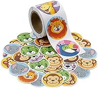 Vista 1 de Pegatinas de animales Fun Express Zoo, rollo de novedad (1 paquete de 100)