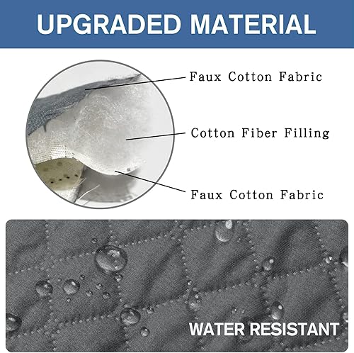 Vista 123 de XINEAGE Funda reclinable resistente al agua, fundas para sofá reclinable de 3 asientos con bolsillos, funda protectora acolchada gruesa para perros