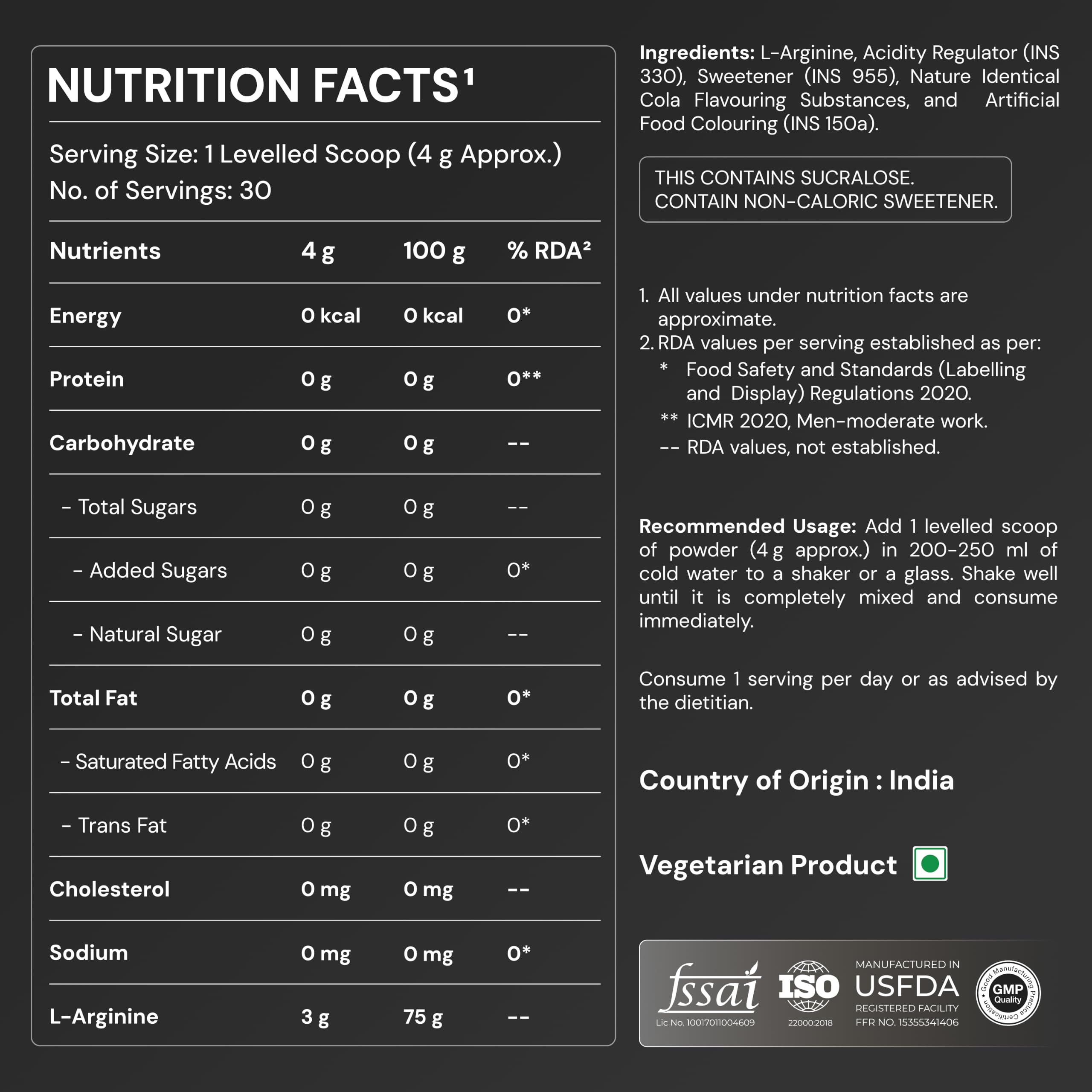 Nutrabay Gold L-Arginine Supplement Powder 120g, Cola Flavor – Pre Workout Amino Acid for Endurance, Muscle Building & Faster Recovery | Tested for Purity | Authentic — Amazon image 6