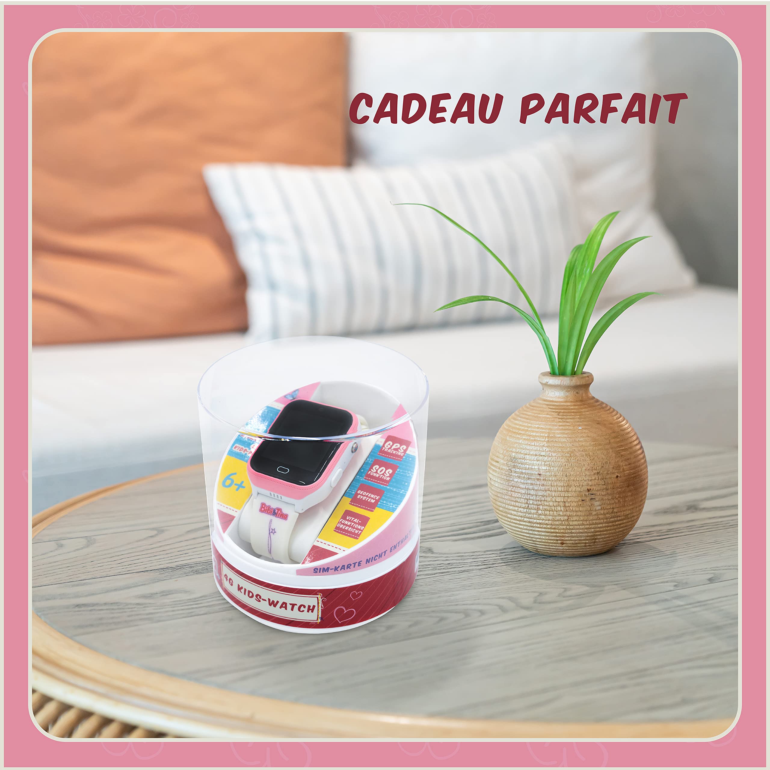 Technaxx Bibi et Tina 4G Montre Intelligente pour Enfants avec filtres de caméra Amusants - Chat, appels, appels vidéo, enregistrements vidéo, Appareil Photo, réveil, Fonctions de Fitness, etc.