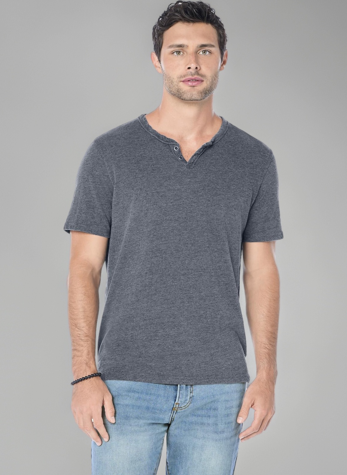 Lucky Brand Men's Venice Burnout Notch Neck Tee Venice Burnout Notch Neck Tee