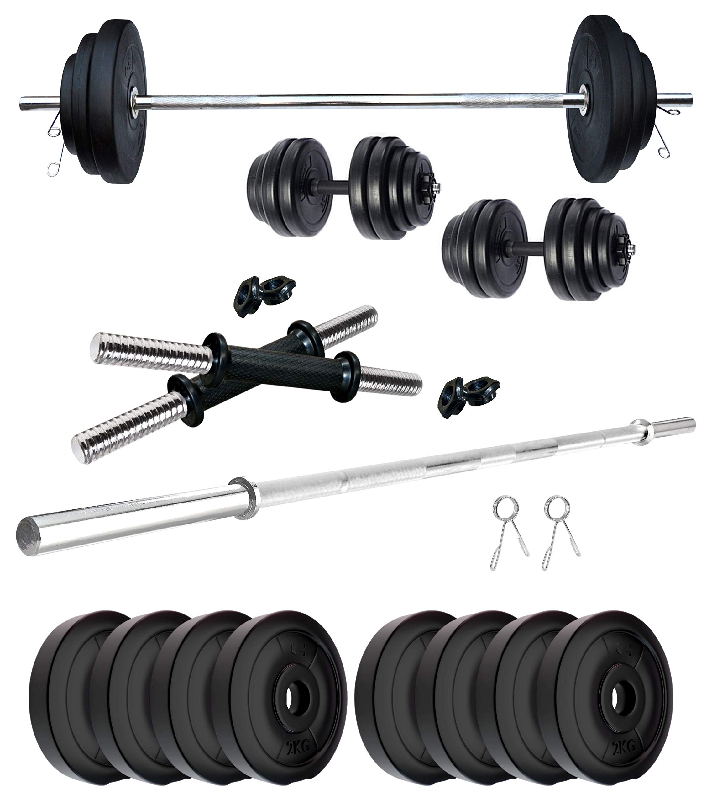 Kore PVC 16 Kg Combo 43 WB-Wa Home Gym Set, Black-image-47