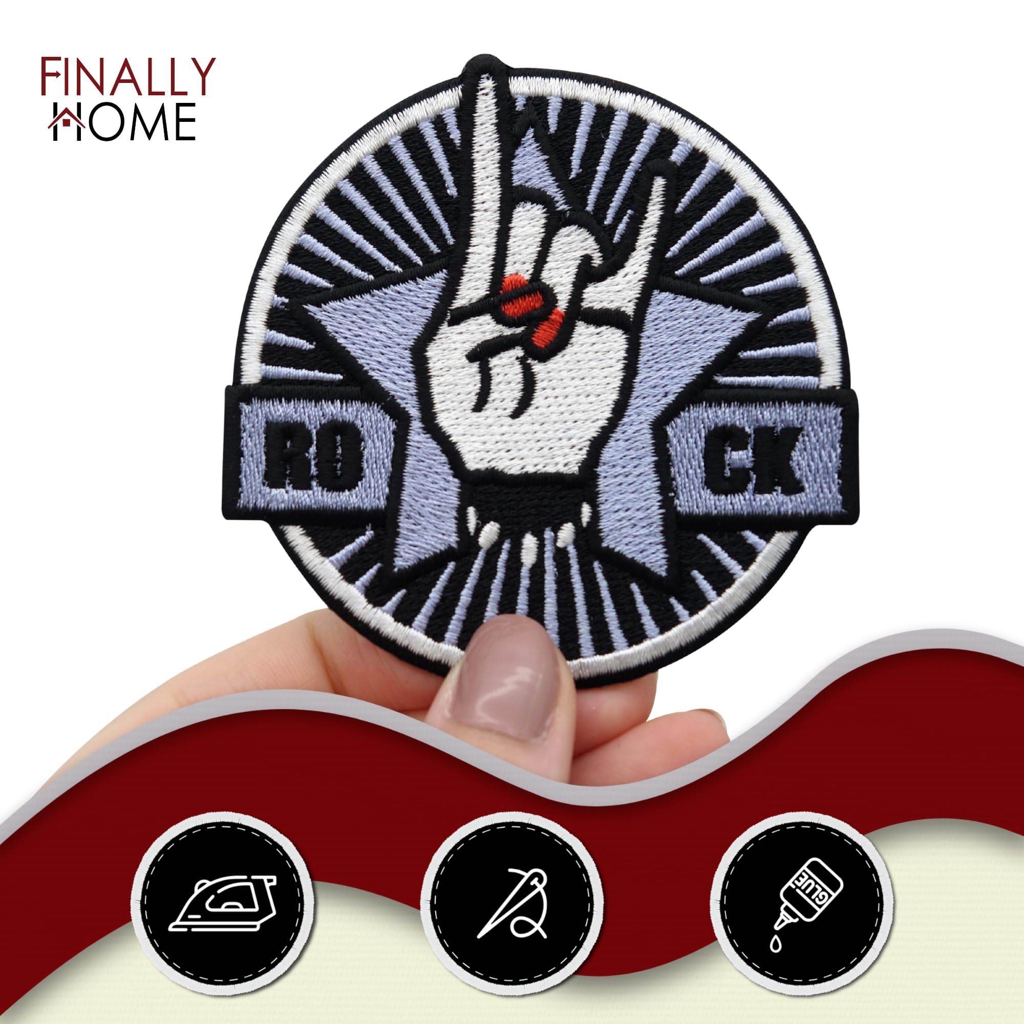 Écusson Thermocollant Guitare Bleue – Fils Dorés Lurex | Customisation Musicale