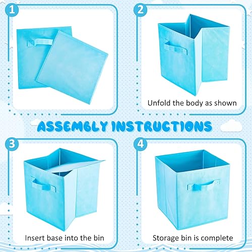 Miniatura 3 de Yinder 12 piezas Contenedor de almacenamiento cúbico, contenedores de almacenamiento de 11" para decoración de habitación, contenedores plegables
