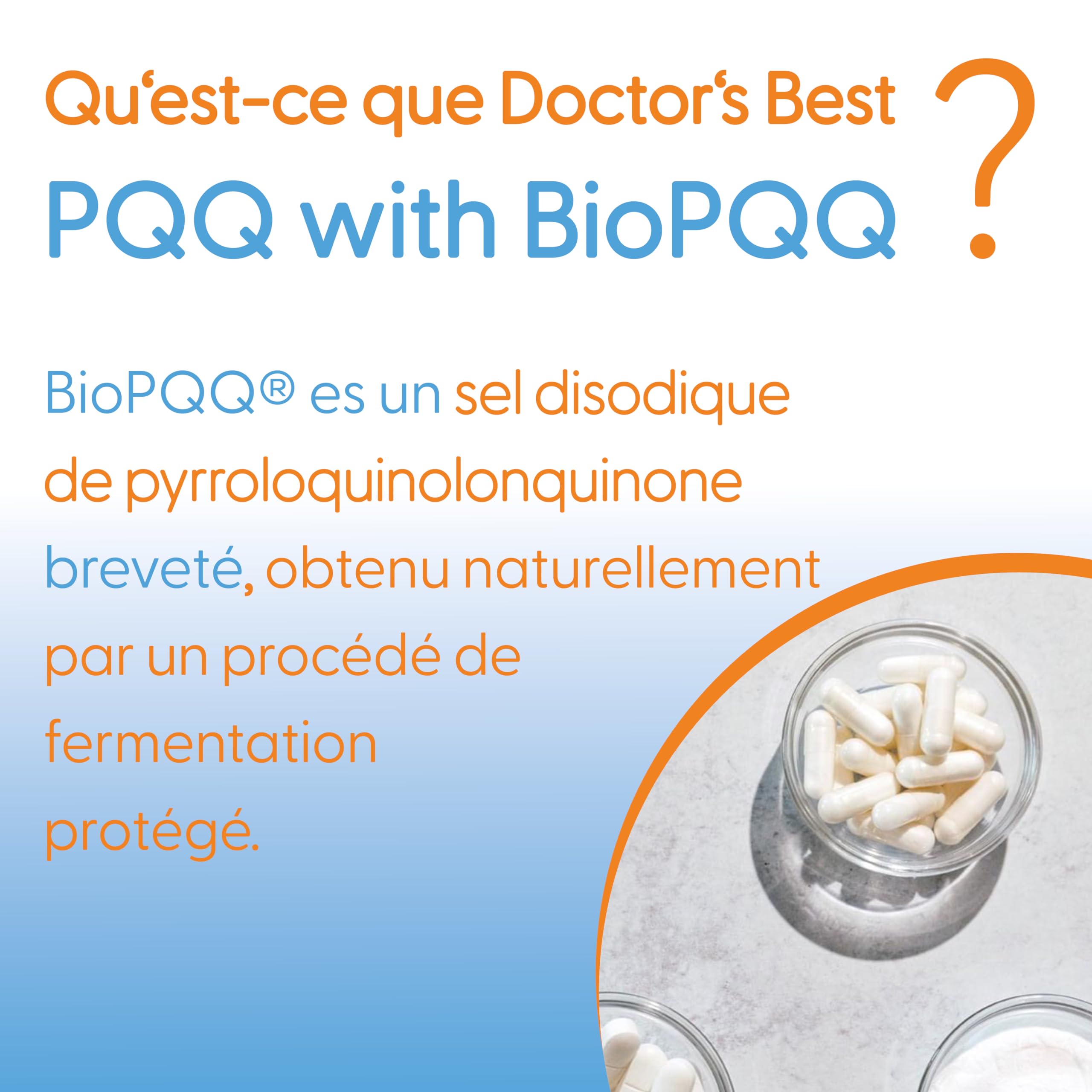 Doctor's Best, PQQ (Pyrroloquinoline Quinone), avec BioPQQ, 20 mg, 30 Capsules végétales, Hautement Dosé, Sans Soja, Sans Gluten, Sans OGM