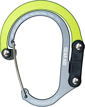 GEAR AID HEROCLIP Small Carabiner Gear Clip and Hook, for Hanging Bags, Purses, Lanterns, Strollers, Tools, Helmets, Water Bottles, and More