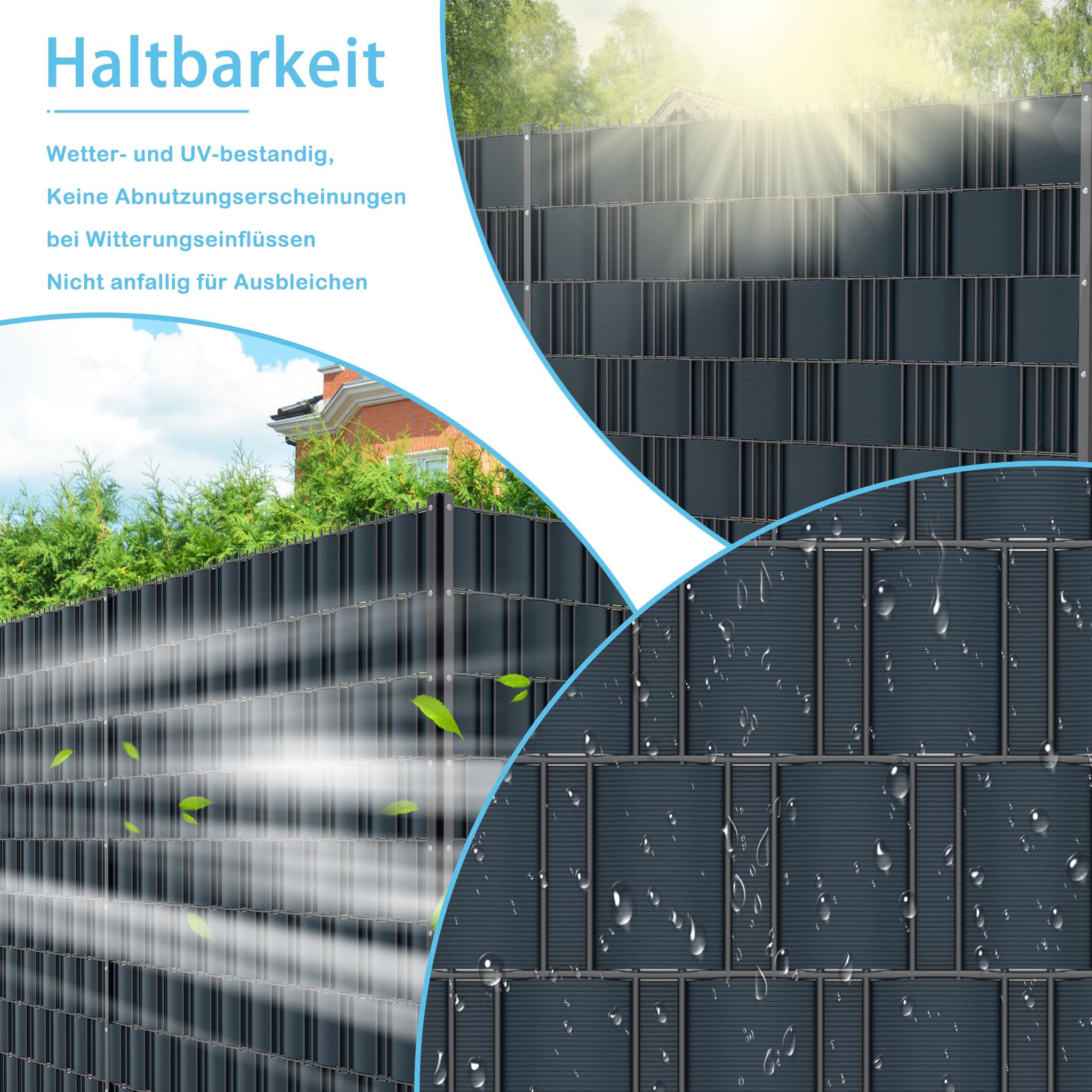 Fasce Pvc Per Ringhiere Strisce Oscuranti PREMIUM Per Recinzioni A Doppia Asta - PVC, 2525x190 Mm, Per Privacy E Rumore Frangivista Per Recinzione Giardino