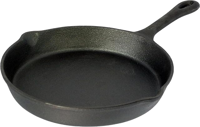 Buckingham Pre-Seasoned Cast Iron Frying Pan, Skillet 25 cm for Healthy Cooking-Premium Quality, Black