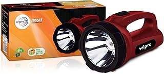 wipro Polycarbonate Emerald Rechargeable Emergency Light (Red, Pack of 1)