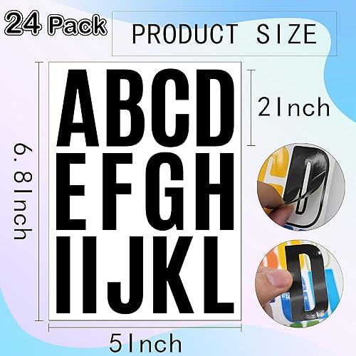 Miniatura 2 de 24 hojas de calcomanías de letras grandes, 318 calcomanías del alfabeto de 2 pulgadas, calcomanías de vinilo autoadhesivas para niños, escuela,