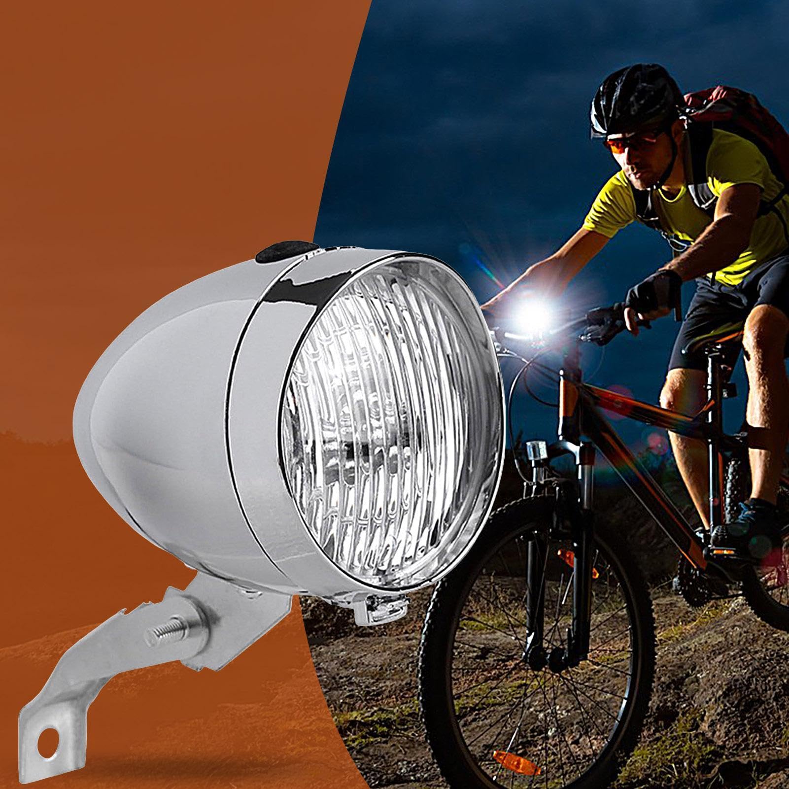 Illuminazione per bicicletta, Lampada Frontale Retro a 3 LED, Strumento Luminoso Impermeabile per la Guida di Notte, Ciclismo, Scooter, Accessorio da Esterno Compatto, Design Facile da Installare