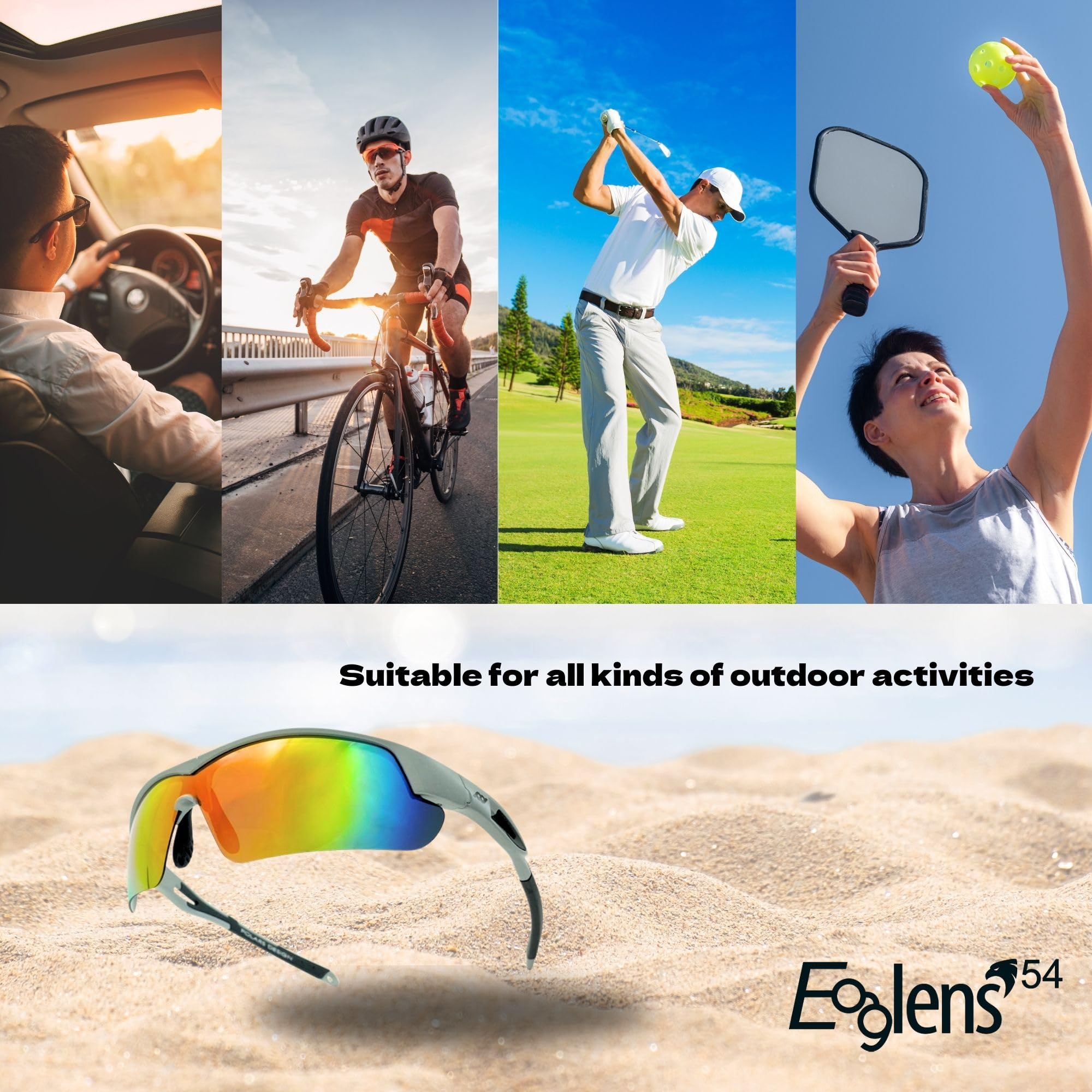 Gafas de sol de ciclismo para deportes al aire libre, fotocromáticas o polarizadas, para hombres y mujeres, marco TR90, protección UV